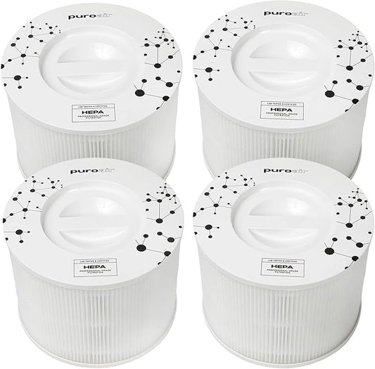 PuroAir 240 Replacement Filter - Genuine Puro Air 240 Filter Replacement - Official PuroAir Air Purifier HEPA Filter with CarbonTech Filters 99.9% of Pollen, Dust, Pet Dander, Smoke, Odors (4PK)