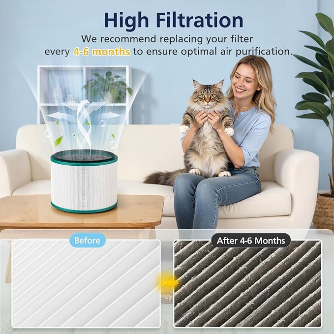 2-Pack HP01 HP02 HEPA Filter Compatible with Dyson Pure Hot Cool Link HP01 HP02 & Dyson Pure Cool Link desk fan DP01 DP02, Compare to Part # 968125-03