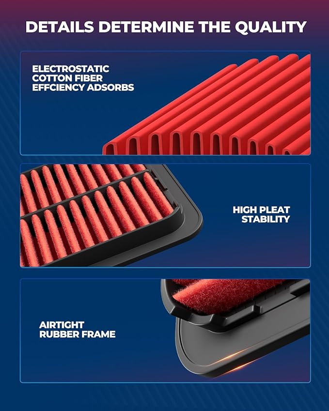 KAX Premium Engine Air Filter, CA10347 Replacement for Lexus IS250 2006-2013, IS350 2006-2015, GS350 2007-2011, GS430 2006-2007, Advanced Air Filter Media, Increased Acceleration Visit the KAX Store