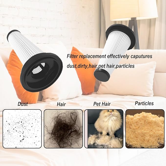 4 Pack Hepa Filter Replacement Compatible with MBYULO,Vicease,Trucozie T350 and CHEBIO C8 Cordless Vacuum Cleaner,Part to EHBR-A001-V01-US-1 and A27 Series
