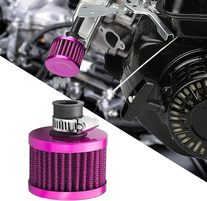 12mm Air Filter Intake Filter Breather, Valve Cover Breather, Mini Universal Motor Cone Cold Clean Air Intake Filter Turbo Vent Breather, Vehicle Engine Air Filters Suitable for Cars Motorcycles