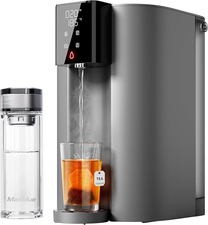 Waterdrop C1H Countertop Reverse Osmosis System, NSF/ANSI 58 & 372 Certified, 6 Stage Instant Hot RO Water Filter, No Installation Required, 3:1 Pure to Drain, Glass Bottle Included