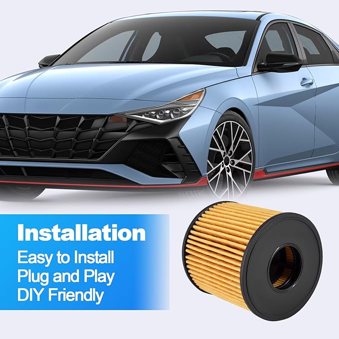 26350-2J000 Engine Oil Filter Fit for 2021-2024 Hyundai Elantra 2.0L 2020-2024 Sonata 2.0L Hybrid (4PCS)