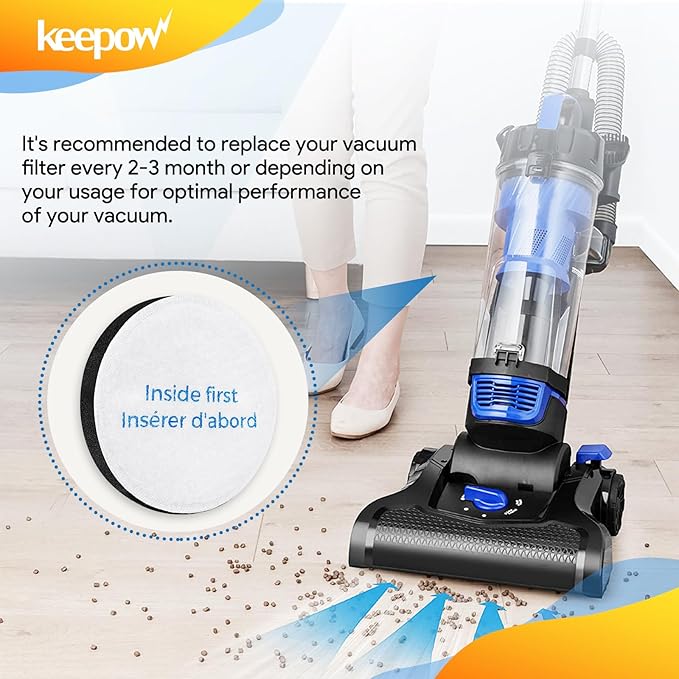 KEEPOW E0202 Foam Filter Replacement, Vacuum Filters Compatible With Eureka Powerspeed NEU180 NEU180C NEU182A NEU182B NEU12CT NEU186 NEU188 NEU188A NEU190 NEU192A, E10s, E20 Plus, 5 Pack
