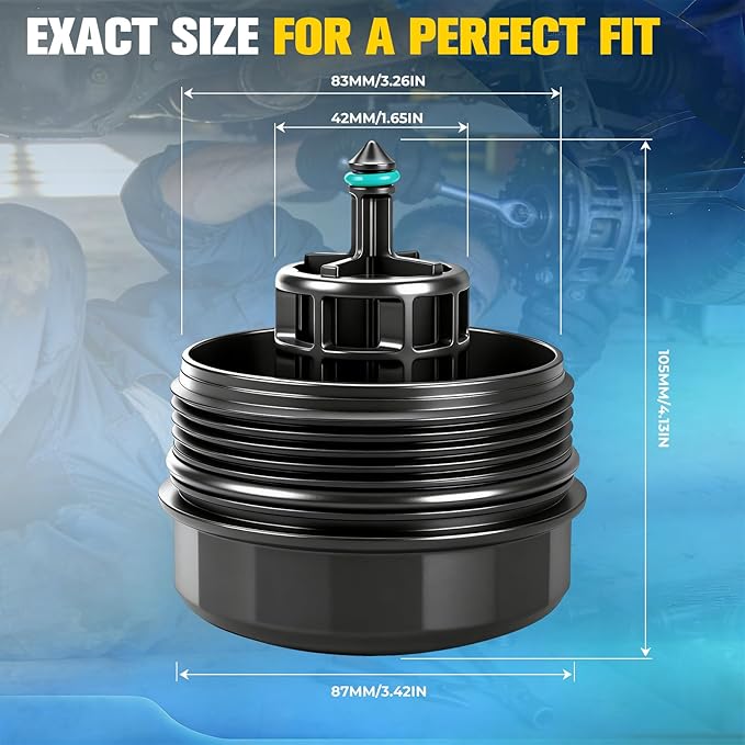 Oil Filter Housing Cover Cap Assembly for BMW X5 X3 328i 335i 528i 128i X6 323i 525i 325xi 328xi 330xi 335xi 525xi 528xi 530xi 535xi 740Li 135i 530i 740i - Replaces 11427525334