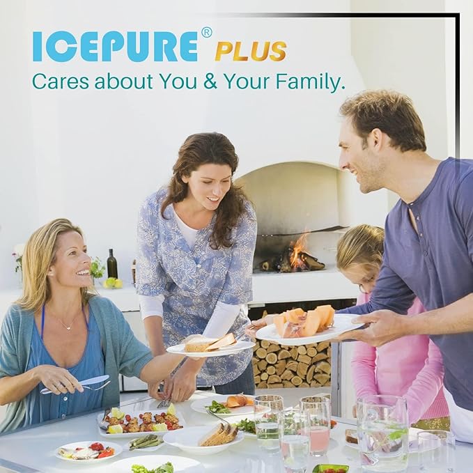 ICEPURE PLUS RWF5200B NSF/ANSI 53 Certified Refrigerator Water Filter Replacement for GE XWF (𝐍𝐎𝐓 𝐗𝐖𝐅𝐄), WR17X30702, GBE21 GDE21 GDE25 GFE24 GFE26 GNE21 GNE25 GNE27 GYE18, 4PACK