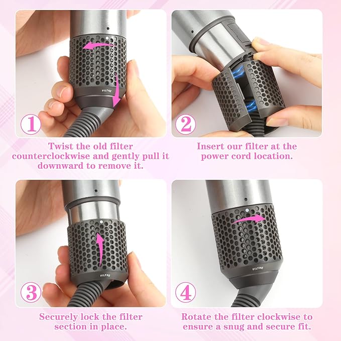 Outer Filter Cover Replacement for Dyson Airwrap Hair Styler HS01 HS05 HS08 Models Outer Strainer Magnetic Filter Cage Replacement Parts