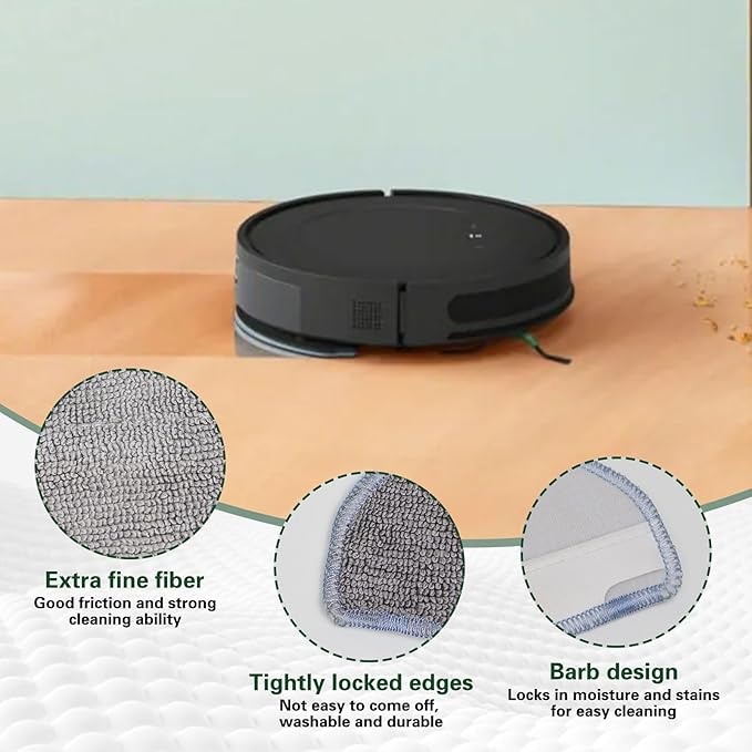 Spofan 6 Pack Mop Cloth Compatible with iRobot Roomba Combo Essential Y0140 Y0110 Y0540 Q0520, 105/104 Combo Robot Vacuum Cleaner, Microfiber Washable Mop Pad Replacement Accessories Parts