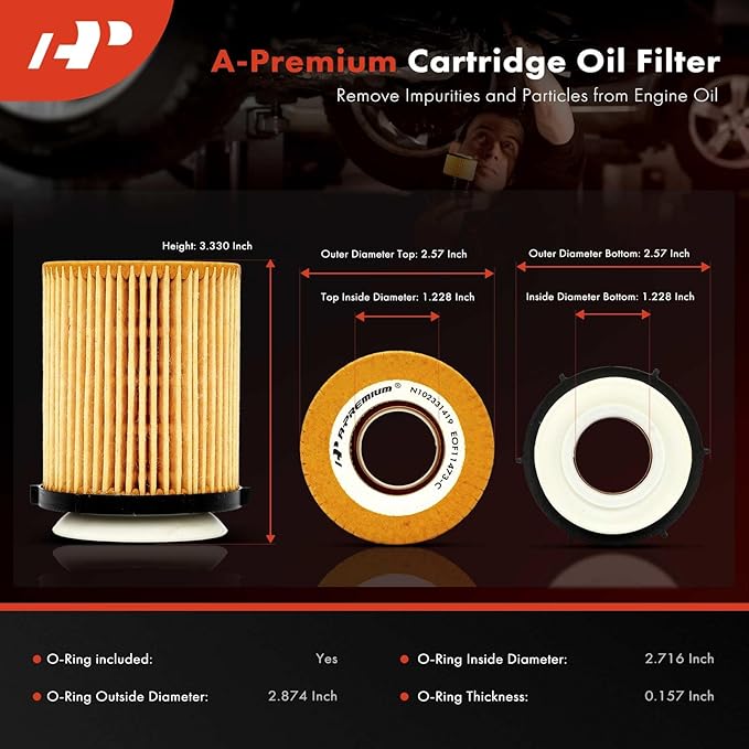 A-Premium 10K Miles Protection Oil Filter Compatible with Mercedes-Benz C300, C350e, E300, E350, Sprinter 1500, Sprinter 2500, GLA250, GLB250, GLC300, GLC350e, GLE350, CLA250 & Infiniti & Freightliner