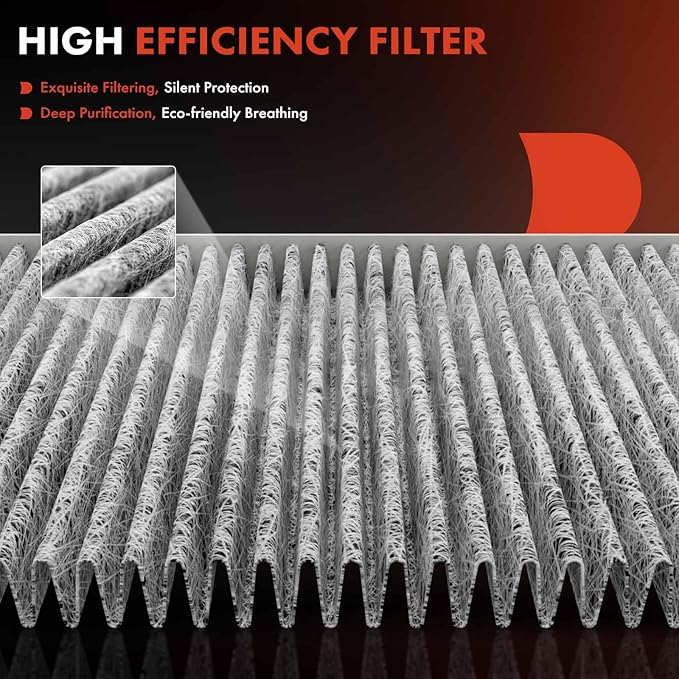A-Premium 2-PC Cabin Air Filter with Activated Carbon - Compatible with Tesla Model S 2016 2017 2018 2019 2020 2021 2022 2023 - Behind Glove Box - Replace# 1072736-00-B