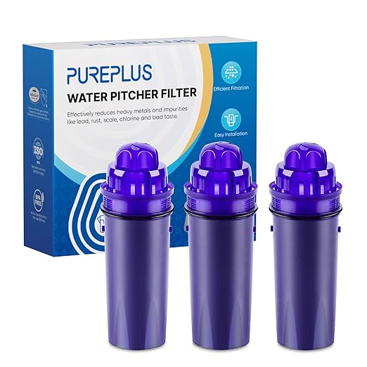 PUREPLUS CRF950Z Pitcher Water Filter Replacement for Pur PPF900Z, PPF951K, PPT700W, CR-1100C, DS-1800Z, CR-6000C, PPT711W, PPT711, PPT710W, PPT111W, PPT111R Pitchers and Dispensers,3PACK