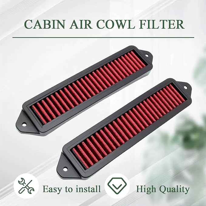 2Pcs Red Cabin Air Cowl Filter Compatible With BMW E chassis E90 E91 E92 E93 E82