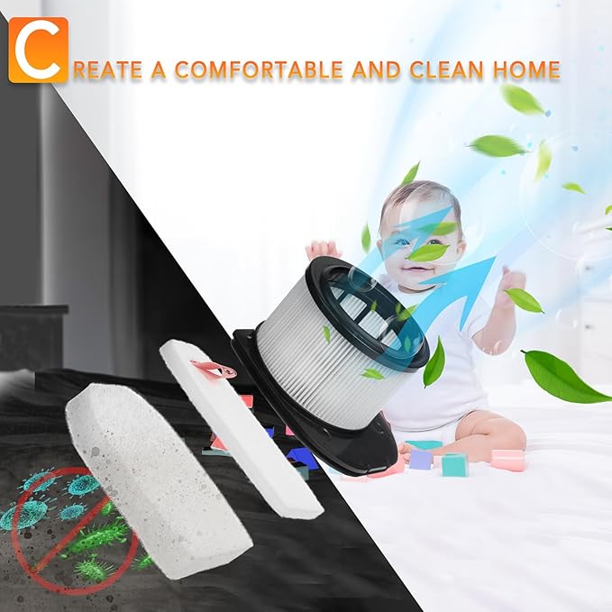UZ565H Filters Repalacement for Shark Pro Cordless Stratos Vacuum IZ862H IZ562H IZ540H IZ840H IZ800 UZ865H, Compare to Part XPSMFIZ700 & XFFKIZ700