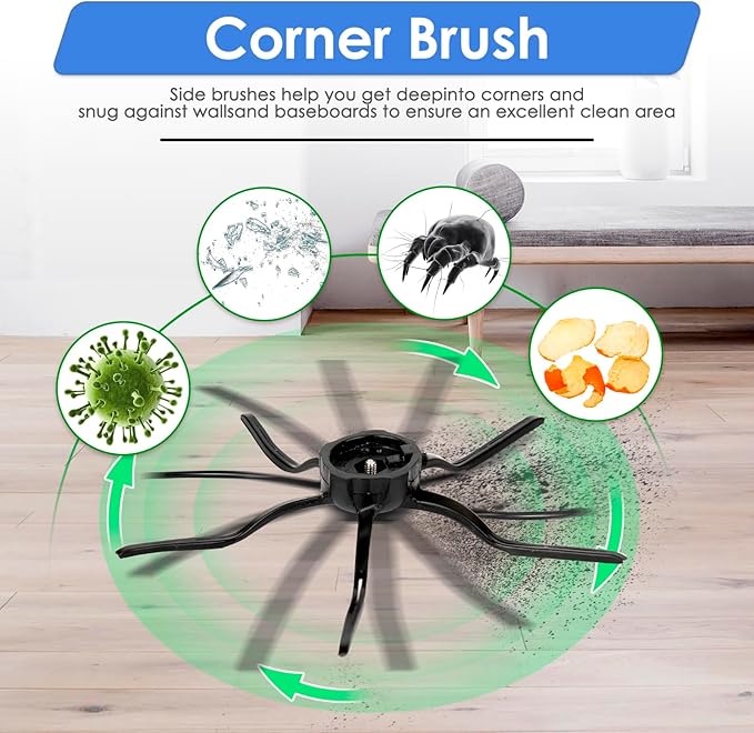 (8 Pack) Side Brushes for Roborock Q5 Max+, S8 MaxV Ultra, Q5 Pro, Q8 Max+, Q Revo, Qrevo Pro, Qrevo S, Qrevo Slim, Qrevo Master, S8 Pro Ultra, S7 MaxV Ultra, Q7 Max, Q7 Max+, Q5 Pro+, S7 & E Series