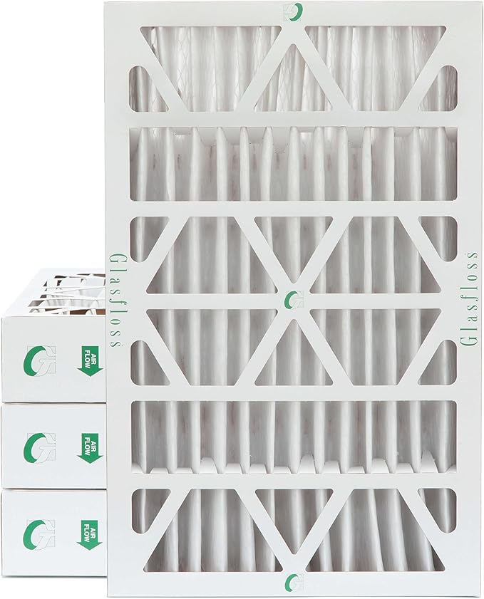 Glasfloss 16x25x4 MERV 10 AC & Furnace 4" Depth Air Filters. Box of 4. Actual Size: 15-1/2 x 24-1/2 x 3-3/4