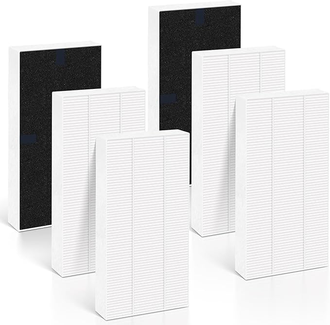 6 Pack Filter U for Febreze Air purifier Filter Replacement Dual Action HEPA-Type FRF102B, Models FHT170, FHT180, FHT190 and Fit for Honeywell HEPAClean U Filter HRF201B, Models HHT270, HHT270W,HHT290