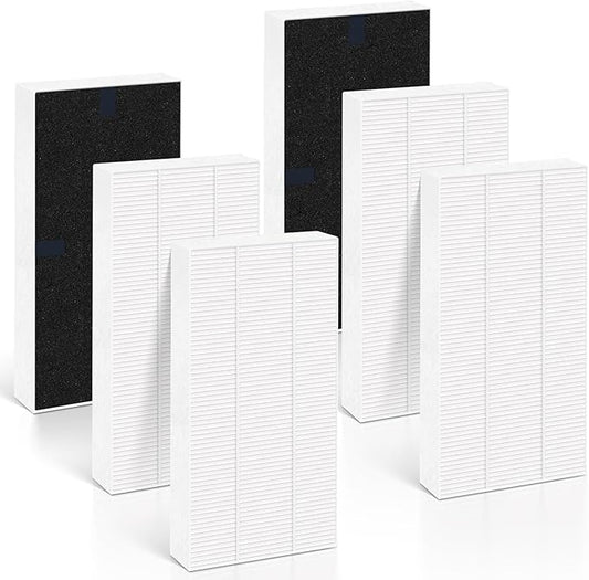 6 Pack Filter U for Febreze Air purifier Filter Replacement Dual Action HEPA-Type FRF102B, Models FHT170, FHT180, FHT190 and Fit for Honeywell HEPAClean U Filter HRF201B, Models HHT270, HHT270W,HHT290