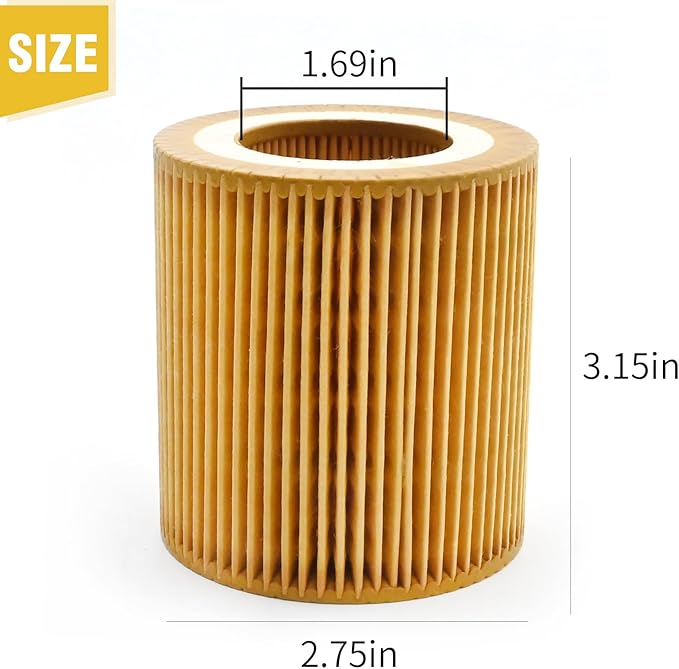 3PCS 11427640862 Oil Filter Element, Replacement for BMW F20 F21 F30 F31 228i 328i 320i 428i 528i X1 X4 Z6, Replaces HU816Z 11427953125 11428683204 11427566327