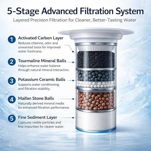 Nispira Super Mineral Water Purifier Tower System Filter 12L 3-Gallon Household Economical Drinking Pot Water Dispenser