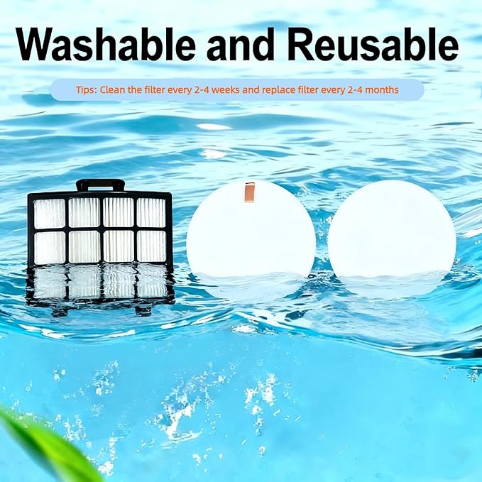 AZ2002 Replacement filter Compatible with Shark Vertex DuoClean PowerFin Upright Vacuum AZ2000, AZ2000W, AZ2002.Compare to Part # XHFAZ2000, XFFKAZ2000 (1 Post-Motor Filter+3 Foam & Felt Filters)