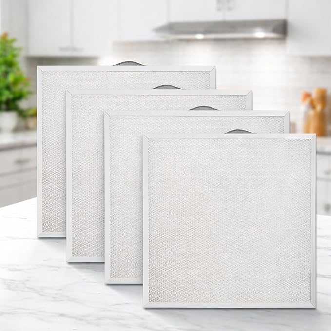 99010316 Range Hood Filter 11 1/4" x 11 3/4" x 3/8" Compatible with Broan Nutone S99010316 WA65AF BPQTAF NTK7450000 990721400 990721400A Kenmore Sears QT20000 Series, Aluminum Grease Filter (4 Pack)