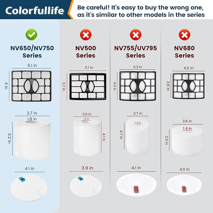 NV752, AZ1002 Filters for Shark Rotator Powered Lift-Away Vacuum NV650, NV650W, NV651, NV652, NV750W, NV751, NV752 NV831, NV835, AX950, AX951, AX952, ZU632, AZ1000W, AZ1002, AZ1002BRN, XFF650 & XHF650
