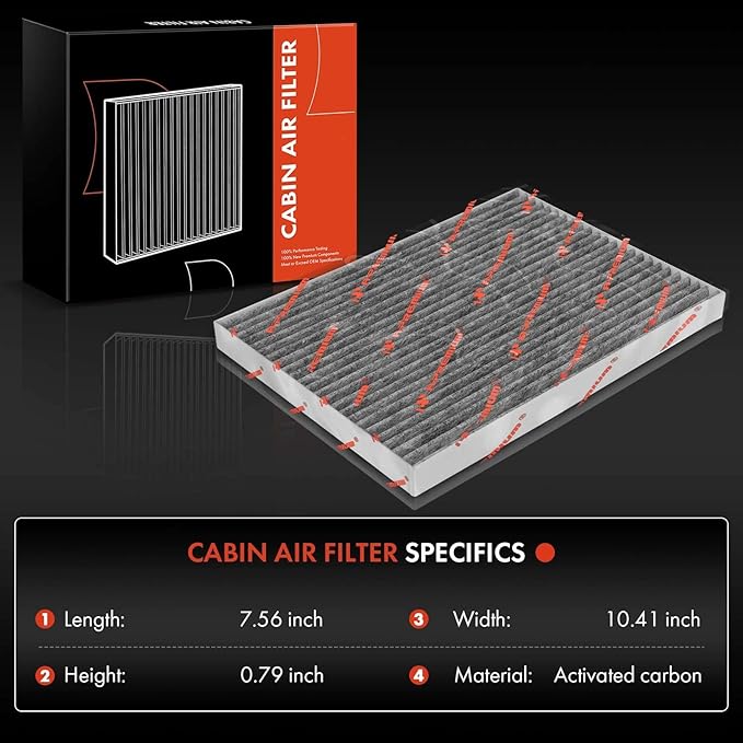 A-Premium Cabin Air Filter with Activated Carbon Compatible with Nissan Sentra 2007-2012, Rogue 2008-2013, Rogue Select 2014-2015, Replace# 999M1VS007
