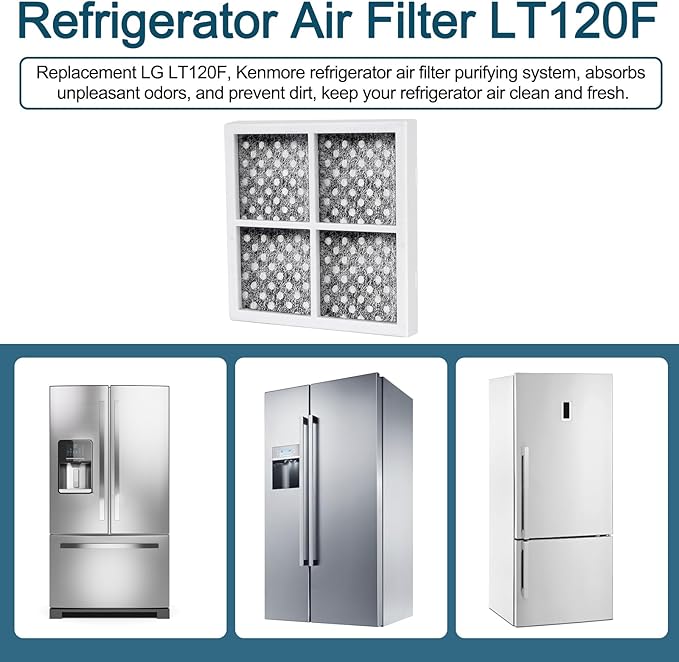 LT120F Air Filter for LG LT120F Refrigerator Air Filters and Kenmore Elite Air Filter 46-9918 469918 9918 ADQ73214404 ADQ73214402 ADQ73214403-4 Pack