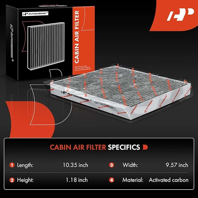 A-Premium Cabin Air Filter with Activated Carbon Compatible with Jeep Grand Cherokee 2011-2014/2016-2017/2019-2021, Grand Cherokee WK 2022-2022 & Dodge Durango 2011-2022, Replace# 68079487AA