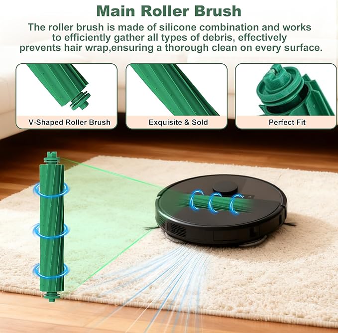 31 Pcs Replacement Parts Kit Compatible with Roomba 405 505 Combo Series, Includes 2 Main Brushes, 4 Filters, 8 Side Brushes, 8 Vacuum Bags, 8 Mop Pads