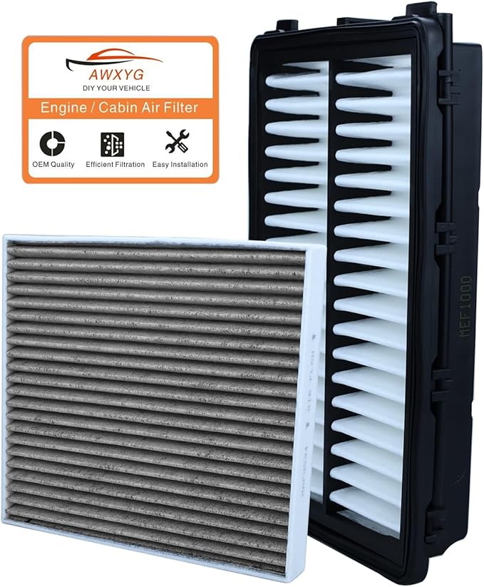 Cabin and Engine Air Filter Set for 2022-25 Tucson, 2023-25 Sportage,2021-25 Santa Fe, 2021-25 Sorento, 2022-25Santa Cruz, 2021-25 K5, Replace 28113L1000, 97133L1000, CF12820, CA12816(Not for Hybrid)