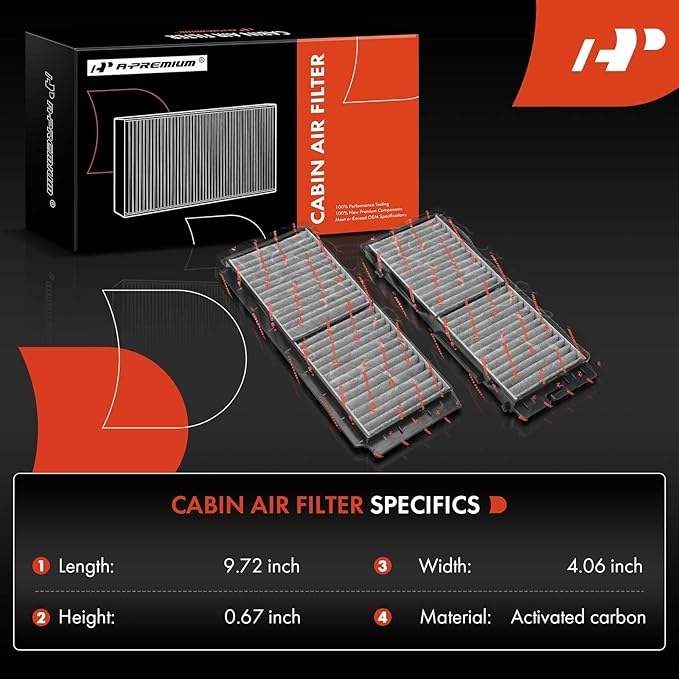 A-Premium 2-PC Cabin Air Filter with Activated Carbon Compatible with Mazda Models - 3 2010 2011 2012 2013