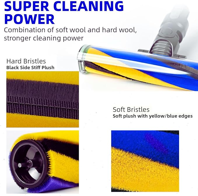 Premium Laser Slim Fluffy Brush Bar Replacement for Dyson Laser Slim Fluffy Cleaner Head & Fluffy Optic Cleaner Head, Fits Dyson V12 Series, V15 Series, V15 Detect, Outsize, Gen5detect, Part 971634-01