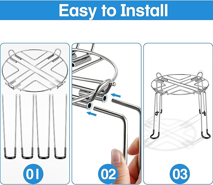 Dreyoo 10" Diameter by 8" Tall Gravity Fed Water Filter System Stand, Detachable Stainless Steel Under Sink & Countertop Filtration Stand Compatible with Berkey Water Filter,Royal,Travel System