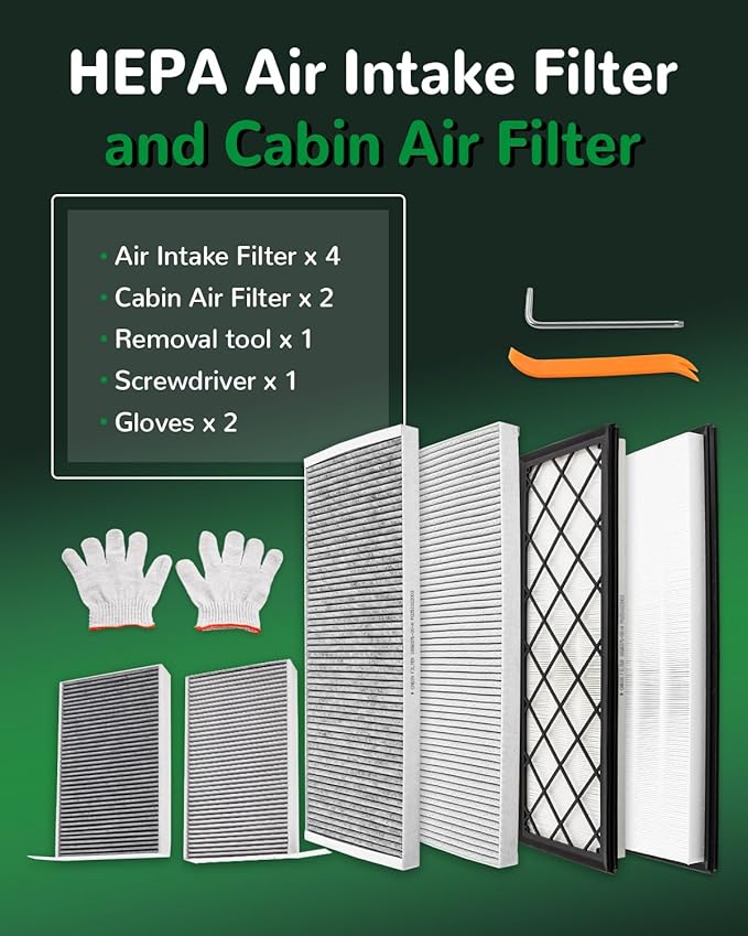 Cabin Air Filter Compatible with Model Y 2020 2021 2022 2023 2024 2025 2026 HEPA Intake Air Filter with Activated Carbon 6 Pack Replace 165837500A, 165837600A