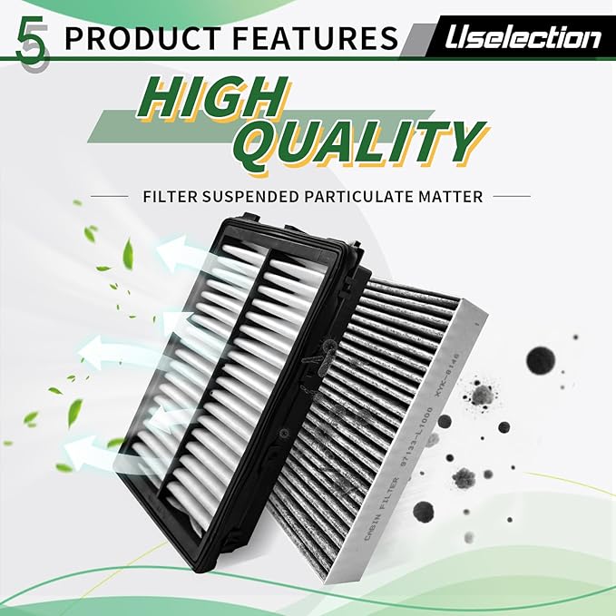 Cabin & Engine Air Filter W/Activated Carbon Kit for Tucson (2022–2025), Santa Fe (2021–2025), Sonata (2020–2025), K5 (2021–2025), Sportage (2023–2025), # 28113-L1000 97133-L1000 CF12820 CA12816