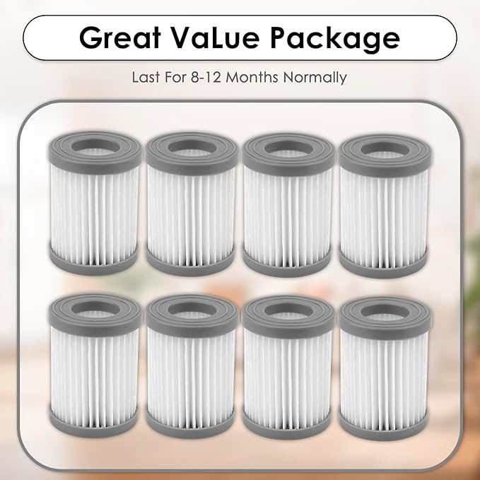(8 Pack) M320 Replacement HEPA Filters Compatible with Lefant M320/ M320G Robot Vacuum Cleaner, Filter Kit, Filters Accessories Kit, Upright Filter, Canister Filters, Vacuum Filter
