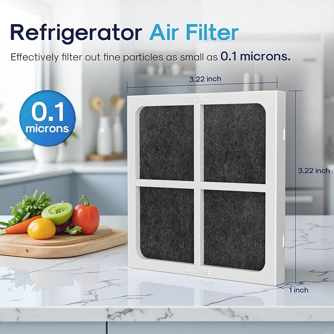 AF004 Replacement for LG LT120F Refrigerator Air Filter, Compatible with Kenmore Elite 469918, ADQ73214402, ADQ73214403, ADQ73214404, 4PACK