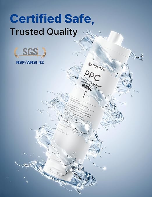 NOVETE CRF0A-PPC Countertop Water Filtration Replacement Filter, PPC Filter Cartridge, 6 Months, Compatible for CRF0A-QS, CRF1A-QS, CRF0A-Qi, CRF1A-Qi