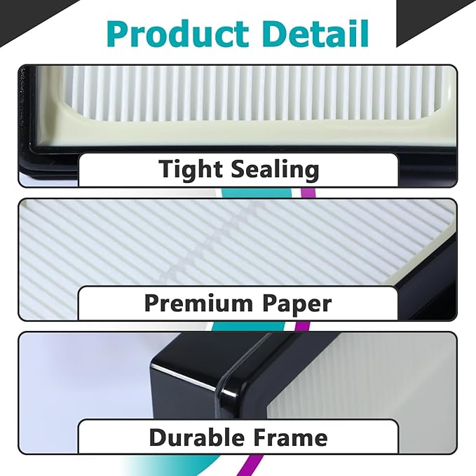 8 Packs 107315 HEPA Filter Replacement Compatible with ProTeam Coach Pro 10 SC Pro 6 GoFree Flex Pro and ProVac FS 6, Washable Reusable Vacuum Filters