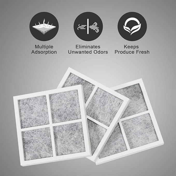 SEISSO Refrigerator Air Filter Replacement for LG LT120F, Compatible Model with Kenmore 46-9918, air filter 9918,795 and LG ADQ73214404,ADQ73214402,ADQ73214403, Refrigerator Air Filter for LG, 3Pack