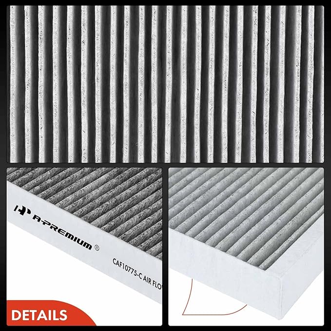 A-Premium Cabin Air Filter with Activated Carbon Compatible with Buick, Cadillac, Chevy & Saab - Malibu, Cruze, Sonic, Trax, Volt, Spark, Orlando, LaCrosse, Encore, Cascada, Regal, Allure, 9-4X, 9-5
