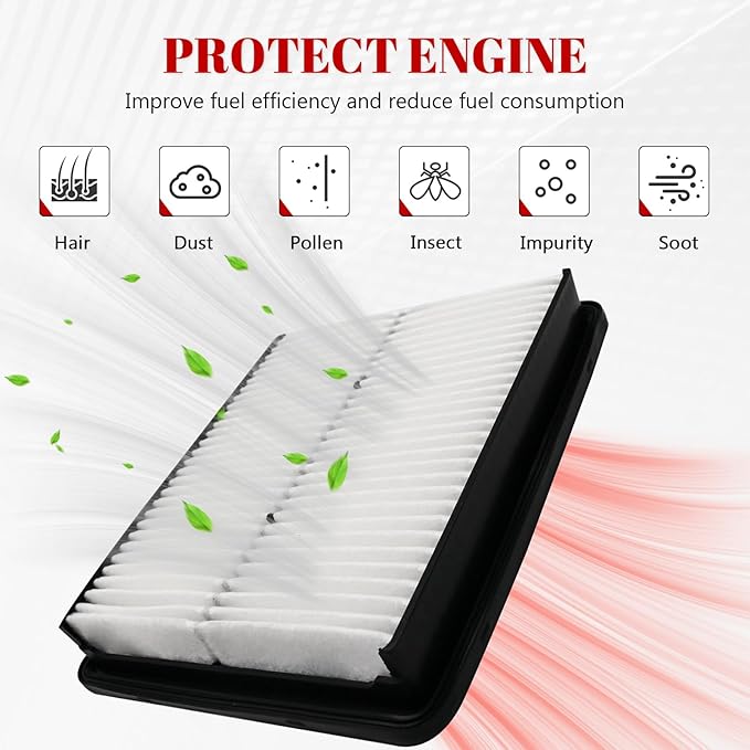 Engine Air Filter Automotive for My Car for Hyundai Azera 2012-2017/ Sonata 2011-2015/ Santa Fe 2010-2012, for Kia Cadenza 2014-2016/ Optima 2011-2016/ Sorento 2011-2013 (4 Pce)
