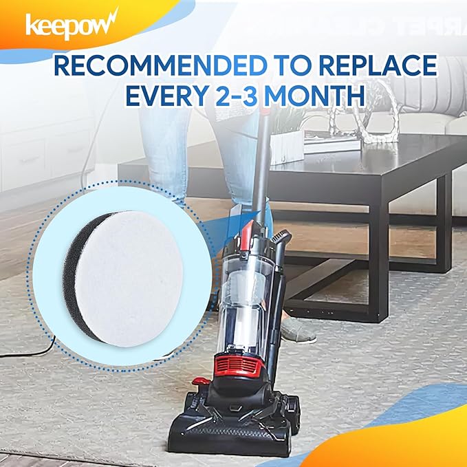KEEPOW 2 Pack NEU100 Vacuum Filters for Eureka Airspeed Compact Bagless Upright Vacuum Cleaner NEU100, NEU10AE4, NEU10AE5, NEU10AE2, NEU102 Series, Part #E0106