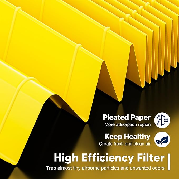 Vital 100S Pet Care Replacement Filter for LEVOIT Vital 100S and Vital 100S-P Air Purifier, High-Efficiency Activated Carbon Filter, Vital 100S-RF-PA, LRF-V102-YUS, 2 Pack, Yellow