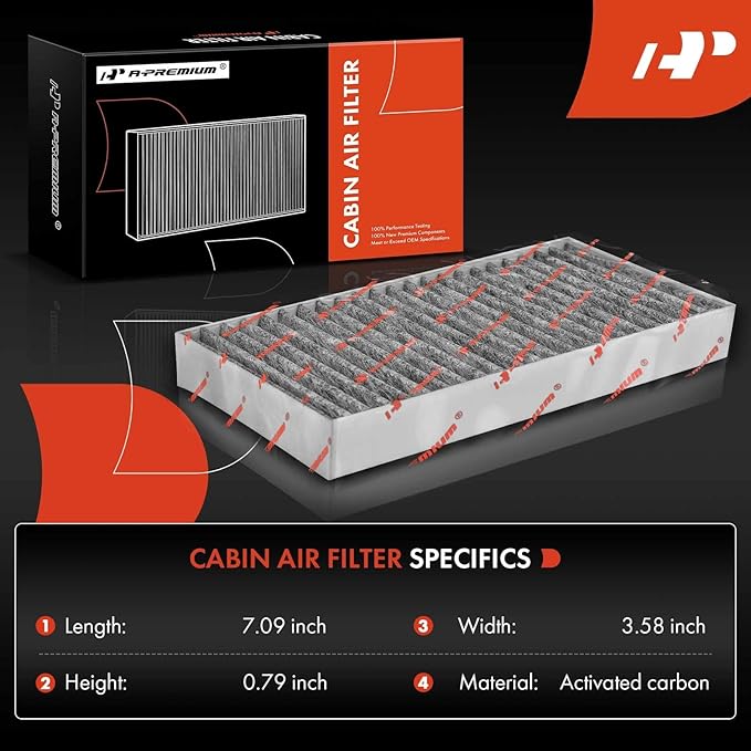 A-Premium 2-PC Cabin Air Filter with Activated Carbon Compatible with Jeep Liberty 2008-2012 & Dodge Nitro 2007-2011