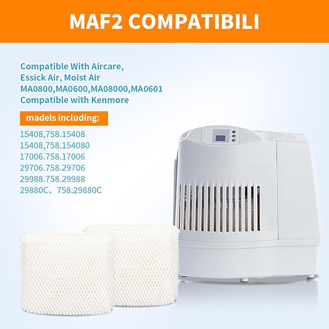 MAF2 Humidifier Wick Replacement Filter : Compatible with Aircare Esscik Air MiostAIR MA0800 MA08000 MA0600 MA0601 and Kenmore 15408,17006,2 Pack