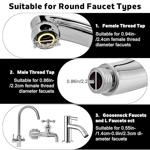8 Pcs Sink Water Filter Faucet Set, 360 ° Rotating Bathroom Sink Filter, Kitchen Sink Faucet Water Filter Removes Chlorine Fluoride Hard Water Faucet Extender for Home Kitchen & Bathroom