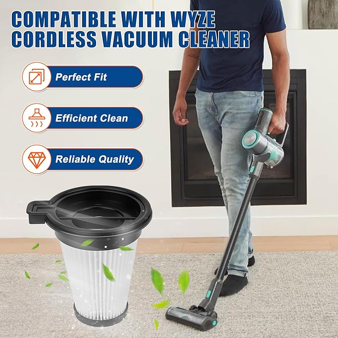 4 Pack Replacement HEPA Filters Compatiable with Wyze Cordless Vacuum Cleaner, Washable and Removable Filter Accessories Set for Wyze Handheld Cordless Vacuum Cleaner