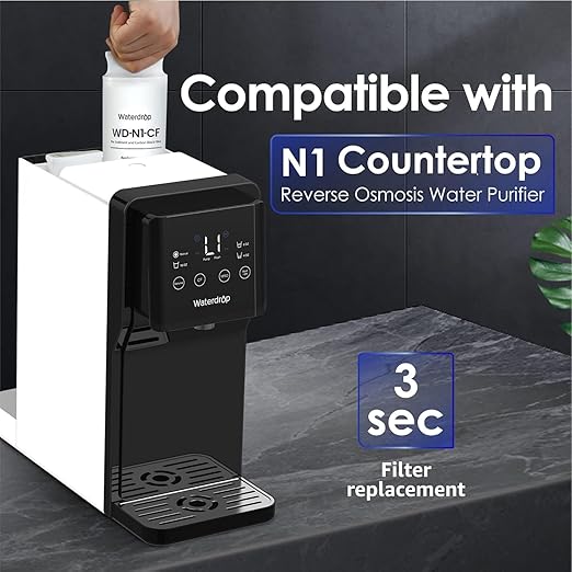 Waterdrop N1-CF Water Filter, Replacement for N1 Countertop Reverse Osmosis System, 6-Month Lifetime